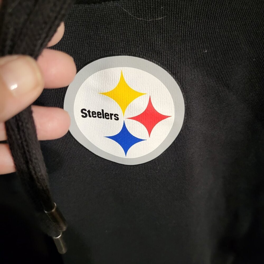 WOMANS WEAR BY ERIN ANDREWS PITTSBURGH STEELERS SWEATSHIRT HOODIE DRESS SZ L - Picture 3 of 8